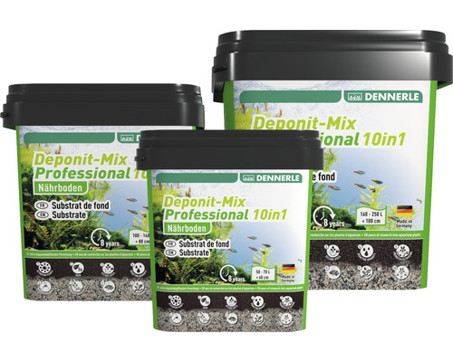 Drei Packungen Dennerle Deponit-Mix Professional 10in1 Nährboden für Aquarien