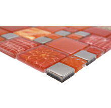 Mosaikfliese aus Glas und Metall