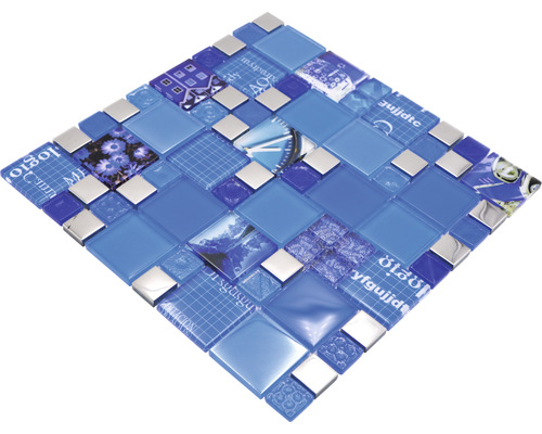 Mosaikfliese mit Mustern und Glasdetails