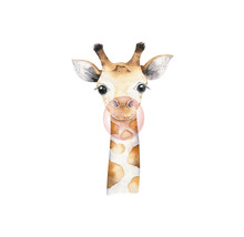 Illustration einer Giraffe, die einen Kaugummi bläst