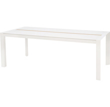 Gartenmöbelset GARDEN PLACE Emmi 6-Sitzer 7 tlg. weiß aus Aluminium, WPC , Kunststoff und Holz