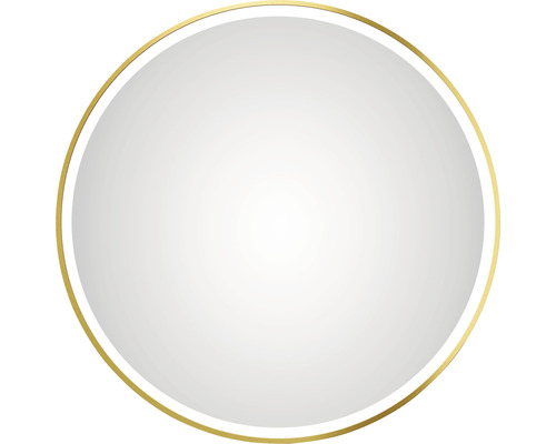 Runder Spiegel mit goldenem Rahmen