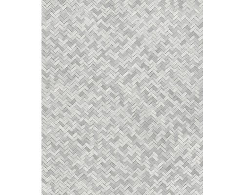 Vliestapete 33314 Botanica Geometrisch Holz-Optik grau silber Geflochtene Bambusoberfläche