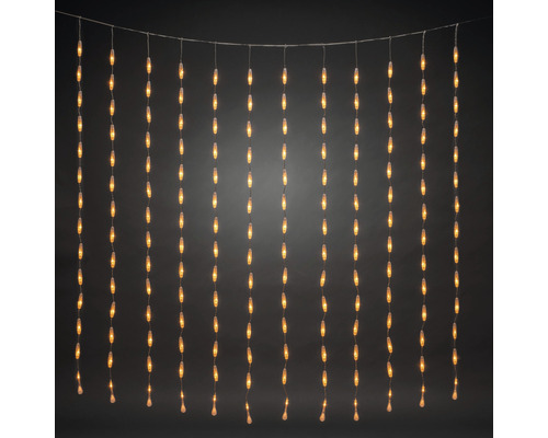 LED Lichtervorhang Konstsmide tropfenförmig 400 LEDs Lichterfarbe bernstein