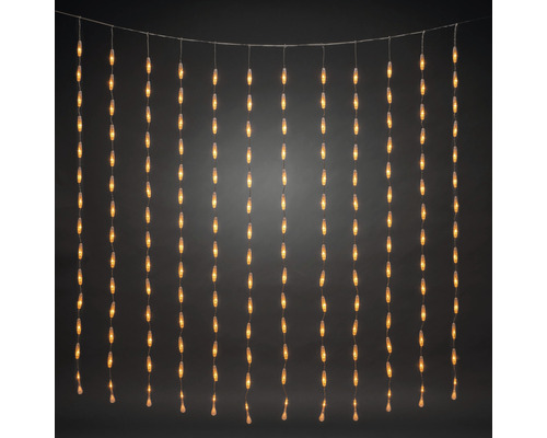 LED Lichtervorhang Konstsmide tropfenförmig 400 LEDs Lichterfarbe bernstein Dekorative LED Lichterkette mit Tropfenform für den Innenbereich