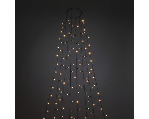LED Baummantel mit Ring Konstsmide 5,6 m Ø 17 cm 8 Stränge 560 LEDs Lichtfarbe bernstein dimmbar inkl. 8 Stunden Timer Lichterkette in Kegelform mit warmweissem Licht