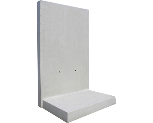 L-Stein Winkelstein Sichtbeton bewehrt grau 100 cm x 12 cm x 205 cm Fußtiefe = 115 cm