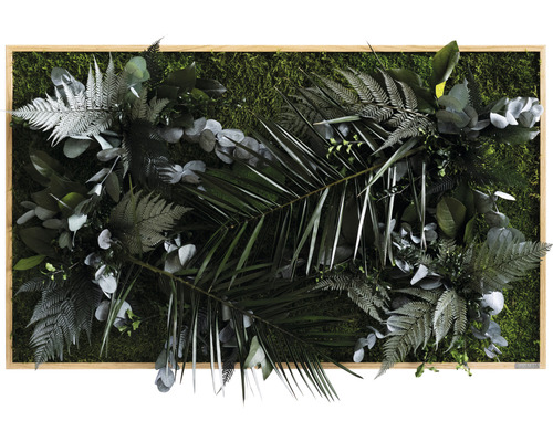 Pflanzenbild Dschungeldesign Rahmen Eichenoptik 100x60 cm
