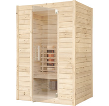 Holzsauna mit Glastür