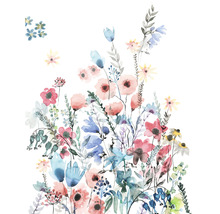 Aquarellmalerei mit verschiedenen Blumenmotiven