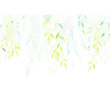 Illustration mit grünen Blättern