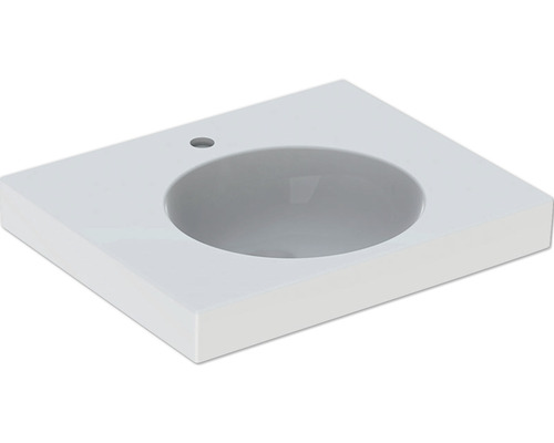 GEBERIT Waschtisch Preciosa II 60 x 50 cm weiß glänzend 123262000 Waschtisch aus Mineralguss mit Hahnloch