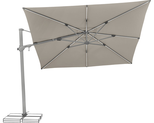 Rechteckiger Gartenschirm mit Mast und Fuß