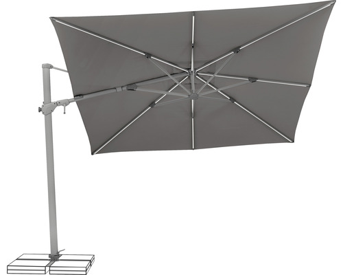 Freiarm-Sonnenschirm mit rechteckigem Schirm und stabilem Standfuß