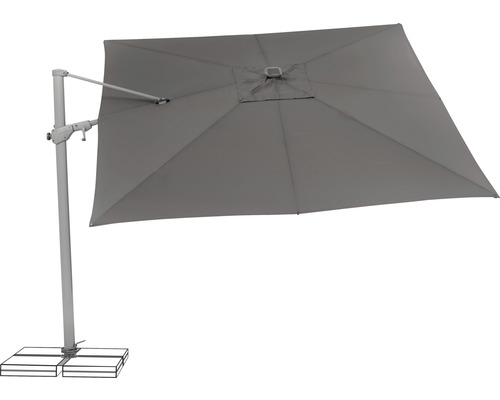 Quadratischer Ampelschirm mit Fuß