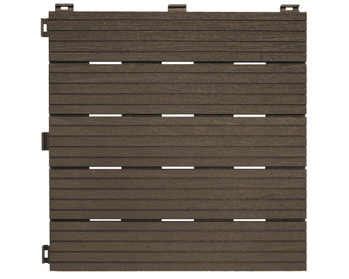 Klickfliese Easytile recycelt 30 x 30 x 1,5 cm 1 Pack 6 Stück braun Terrassendiele aus Holz mit Verbindungselementen