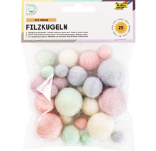 Packung Filzkugeln aus Merinowolle, 25 Stück