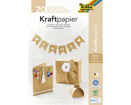 Kraftpapier-Block DIN A4 Kraftkarton