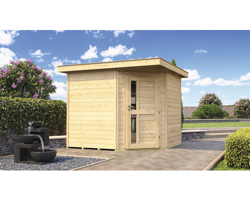 Gartenhaus weka 229 A Gr. 2 inkl. Fußboden 270 x 270 cm natur Holzgartenhaus mit Flachdach im Garten