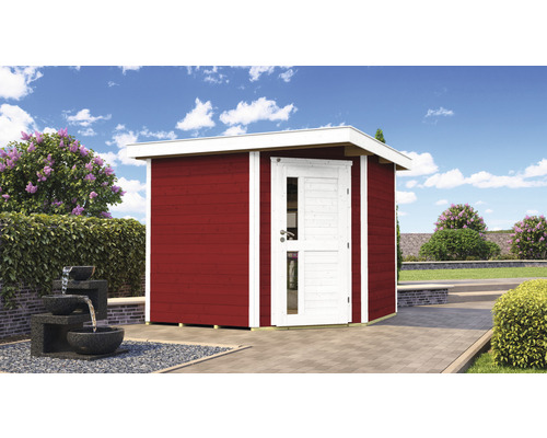 Gartenhaus weka 229 A Gr. 2 inkl. Fußboden 270 x 270 rot Gartenhaus aus Holz mit Tür im Außenbereich