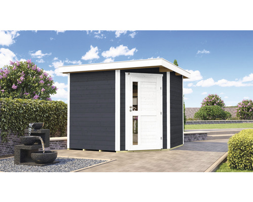 Gartenhaus weka 229 A Gr. 2 inkl. Fußboden 270 x 270 cm anthrazit Gartenhaus aus Holz mit Flachdach und Tür