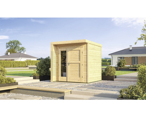 Gartenhaus weka 262 B inkl. Fußboden 214 x 215 cm natur Gartenhaus aus Holz mit Tür und Fenster