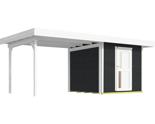 Holzgartenhaus mit Carport