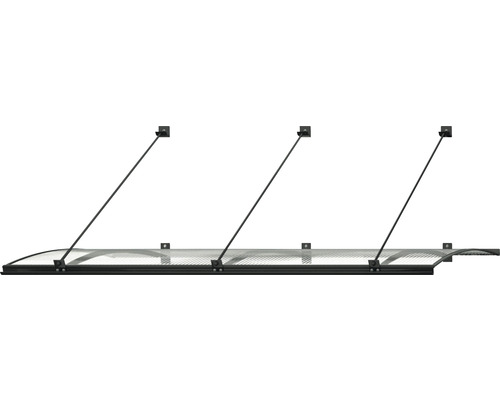 Vordach mit transparenter Abdeckung und Halterungen