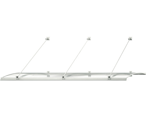 Vordach mit Stahlseilaufhängung