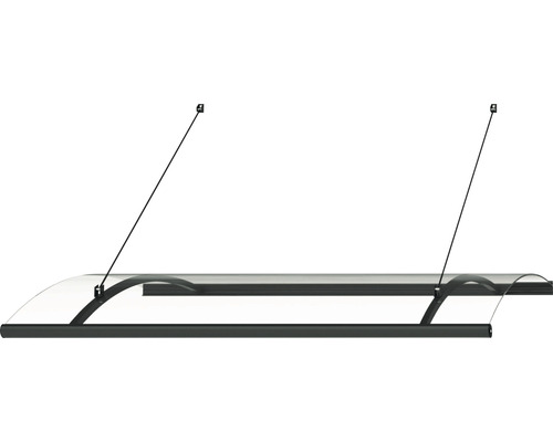 Vordach mit transparentem Dach und Aufhängung