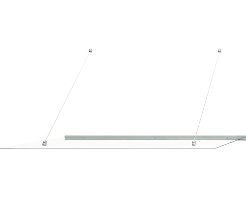 Vordach mit Zugstangen zur Montage an einer Hauswand