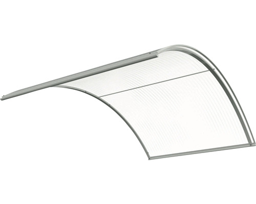 Vordach mit transparenter Polycarbonat-Platte und Rahmen