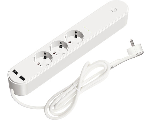 essentials Smart Home 3-fach Steckdosenleiste USB weiß 1,5