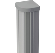 Eckpfosten GroJa Flex, Lumino variabel im Winkel zum Einbetonieren inkl. Pfostenkappe 7 x 7 x 240 cm silbergrau