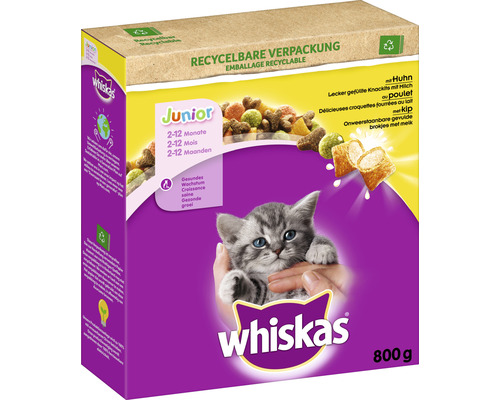 Katzenfutter trocken whiskas Junior Huhn 800 g