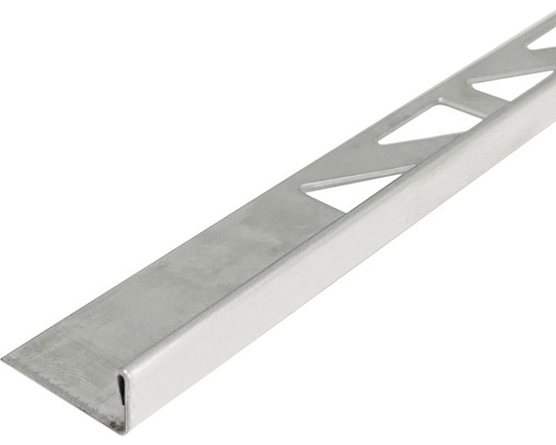 MIRAVA Winkelprofil Edelstahl gebürstet 300 cm x 11 mm Fliesenabschlussprofil aus Metall mit Dreieckausschnitten