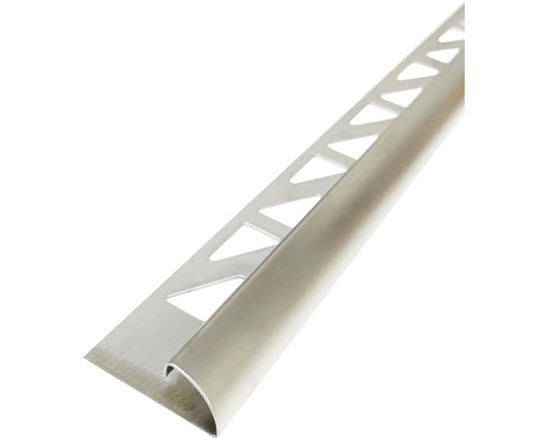 MIRAVA Viertelkreis Abschlussprofil Edelstahl gebürstet 300 cm x 10 mm Fliesenabschlussprofil aus Metall