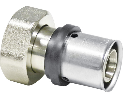 Pressfitting mit Mutter für Rohrsysteme