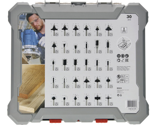 Bosch Fräser-Set, 30-teilig in Aufbewahrungsbox