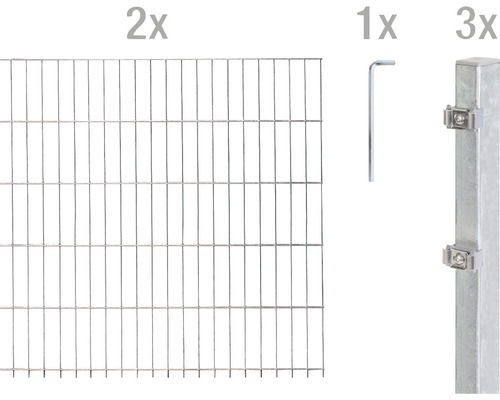 Doppelstabmattenset ALBERTS 6/5/6 400 x 100 cm feuerverzinkt