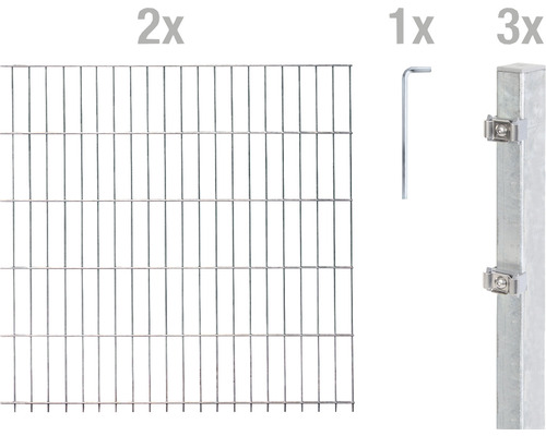 Doppelstabmattenset ALBERTS 6/5/6 400 x 120 cm feuerverzinkt