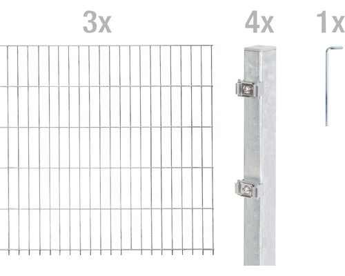 Doppelstabmattenset ALBERTS 6/5/6 600 x 100 cm feuerverzinkt