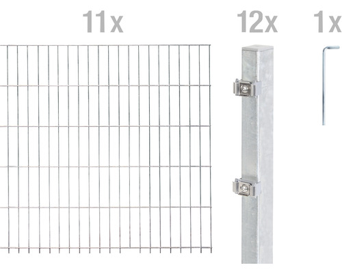 Doppelstabmattenset ALBERTS 6/5/6 2200 x 80 cm feuerverzinkt