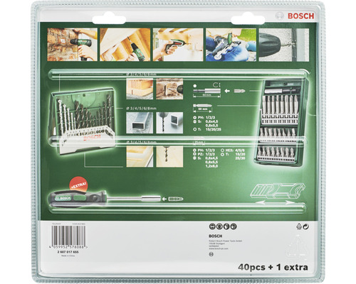 Bosch Bohrer- und Bit-Set, 40-teilig plus 1 Extra