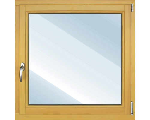 ARON Basic Holzfenster Kiefer lackiert S10 weide 750x750 mm DIN Rechts Holzfenster mit Griff und Drehkippfunktion