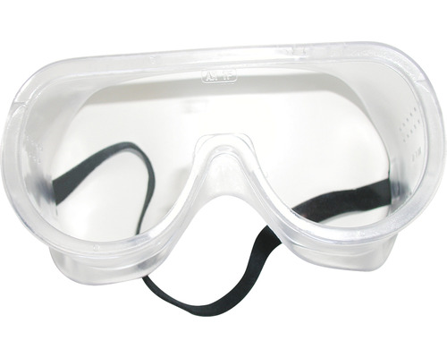 Schutzbrille mit klaren Gläsern und schwarzem Band