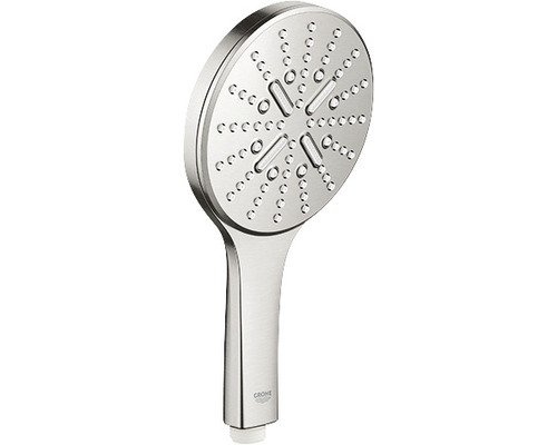 Handbrause GROHE Rainshower SmartActive 130 rund Ø 130 mm supersteel 26574DC0 Handbrause mit Brausekopf und Griff