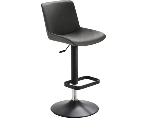 Barhocker mit Fußstütze und Kunstlederbezug