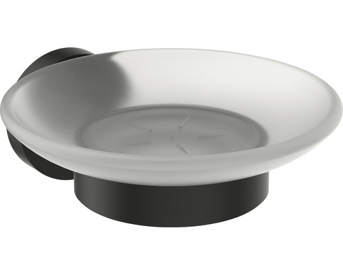 Seifenschale zur Wandmontage aus Glas und Metall