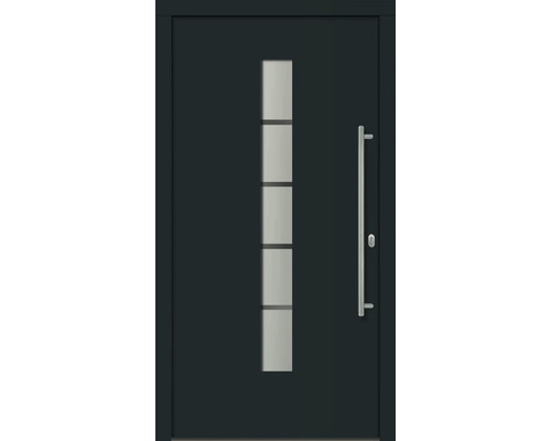 Haustür Sydney weiß/anthrazit 1000 x 2000 mm DIN Rechts Moderne Haustür mit Glaseinsatz und Griff